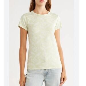 NWOT Women’s rag & bone Summer Leaf Tee in Light Greeb/White Floral Print SZ XS
